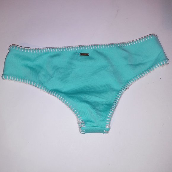 Victoria Secret Swim Bikini Bottom XS Cheeky Hipster Seafoam Glow‎ Aqua Stitched - Picture 6 of 7